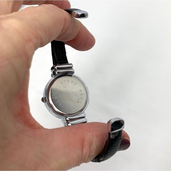 Cruise Club Faux Leather Quartz Hinged Cuff Watch - Silver/Black, 29mm - Picture 6 of 8